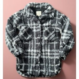 Thread & Supply Black and White plaid Sherpa Jacket